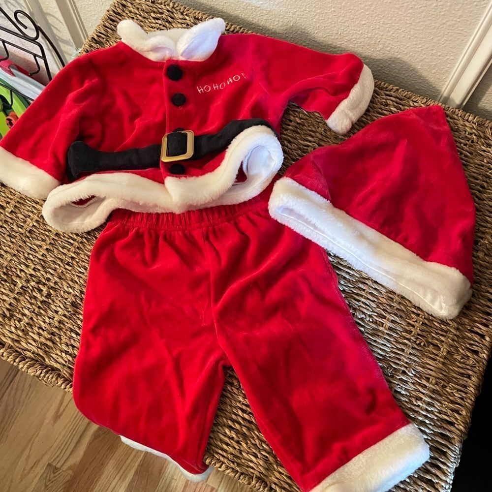 New Born Baby Works Santa Outfit Ho Ho Ho 0-3 Months